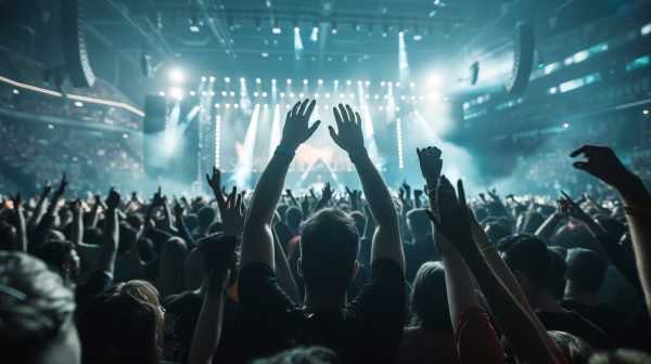 indoor techno concert at the O2 Arena London